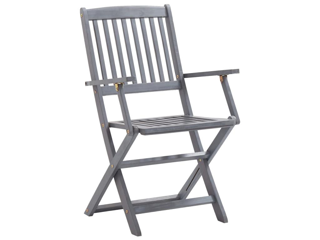 6-Piece Outdoor Folding Chairs, Solid Delimoa Wood, 2 09133PKNA