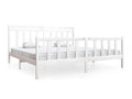 White Solid Wood Bed Frame 200x200 cm 29716MUWF