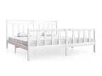White Solid Wood Bed Frame 200x200 cm 29716MUWF