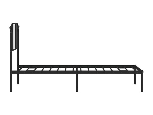 Metal bed frame without mattress, with black headboard, 80x200 cm, 59949SZPL