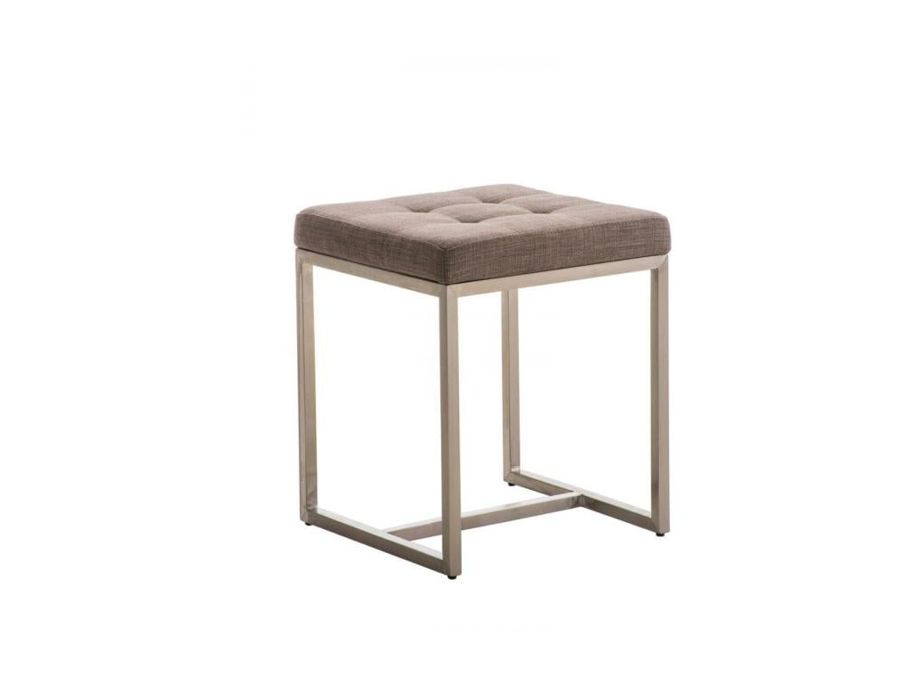 Stool - Fabric / Stainless steel - Grey - Delimoa 72822VYVY