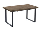 Delimoa - Extendable dining table in dark wood and black metal 18224LNCX