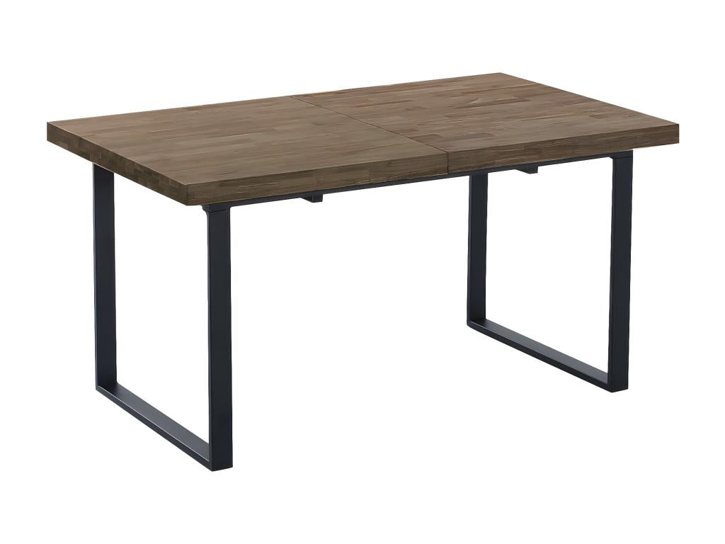 Delimoa - Extendable dining table in dark wood and black metal 18224LNCX