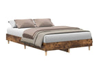 Bed frame without mattress, smoked oak, 140x190 cm, engineered wood, 10853QKTV