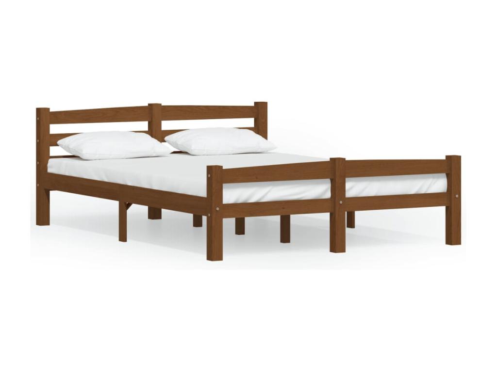 Honey Brown Bed Frame, Solid Pine Wood, 120x200 cm, 26379RWFQ