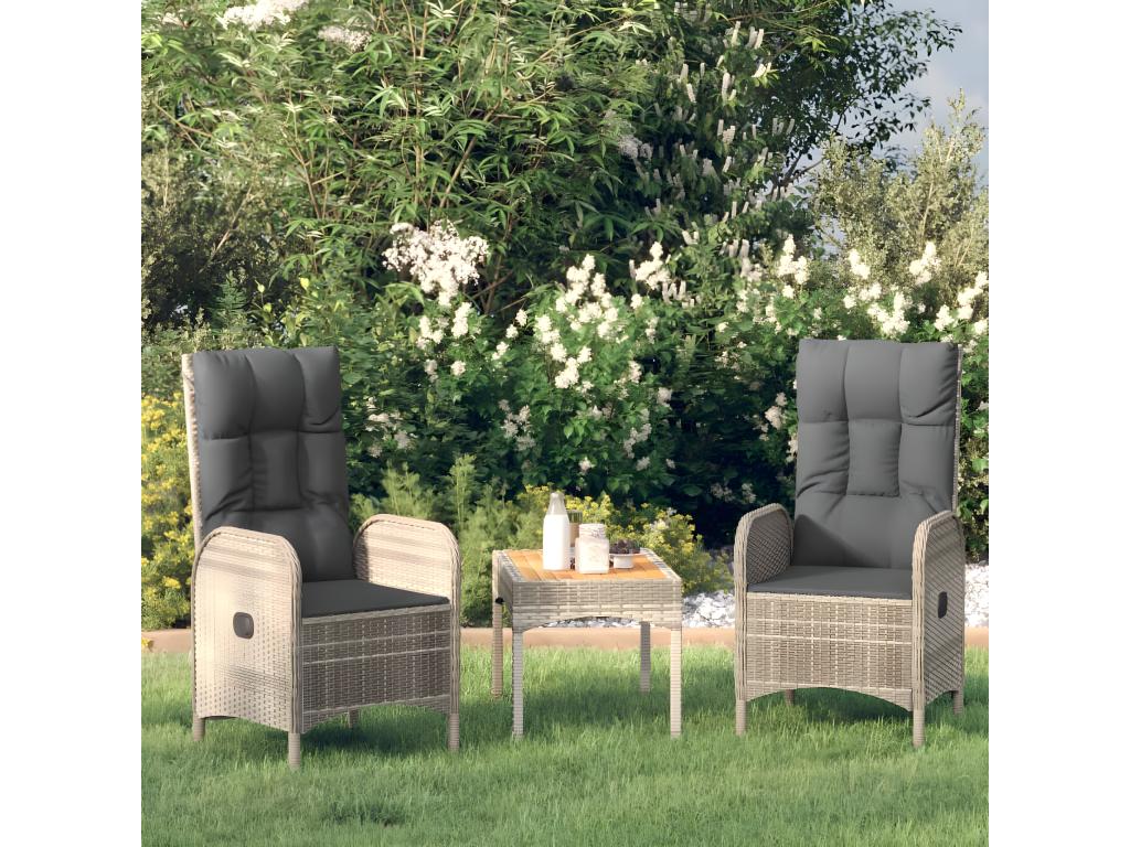 Outdoor chairs, set of 2, woven resin, grey, 06987OCMI