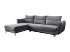 Delimoa 276cm Dark Grey Velvet Left-Hand Corner Sofa Bed 81830MACT