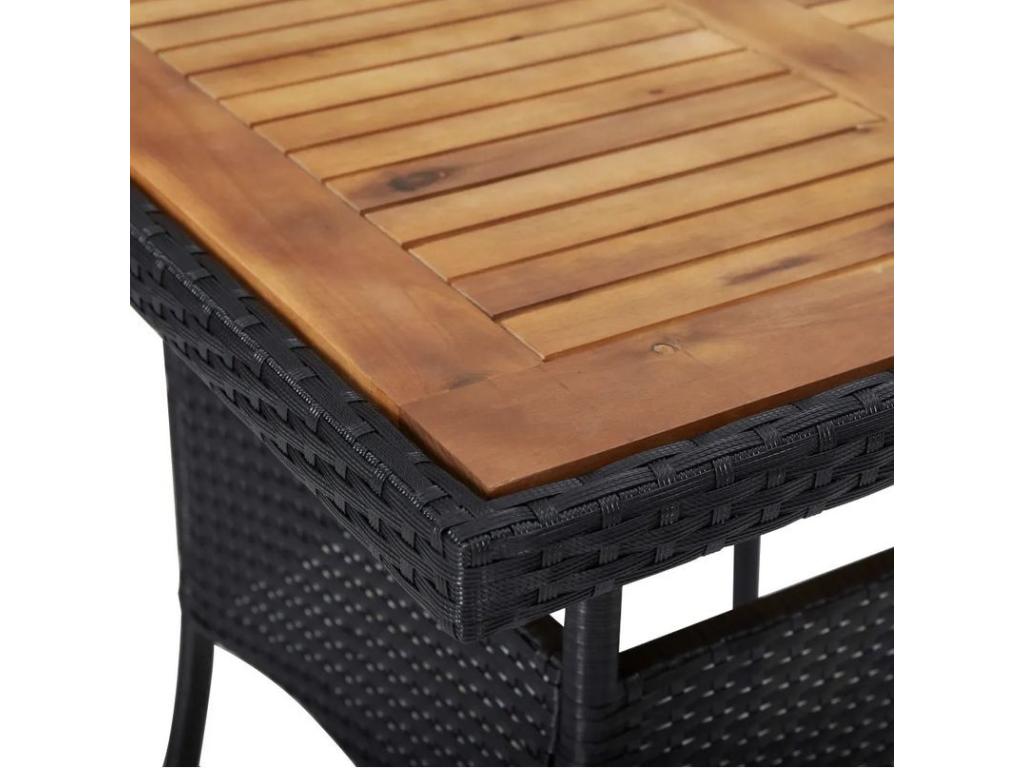 Delimoa square garden table and black woven resin Delimoa 15595ELOK