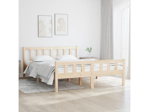 Solid wood bed frame 120x190 cm small double 07939UYUB