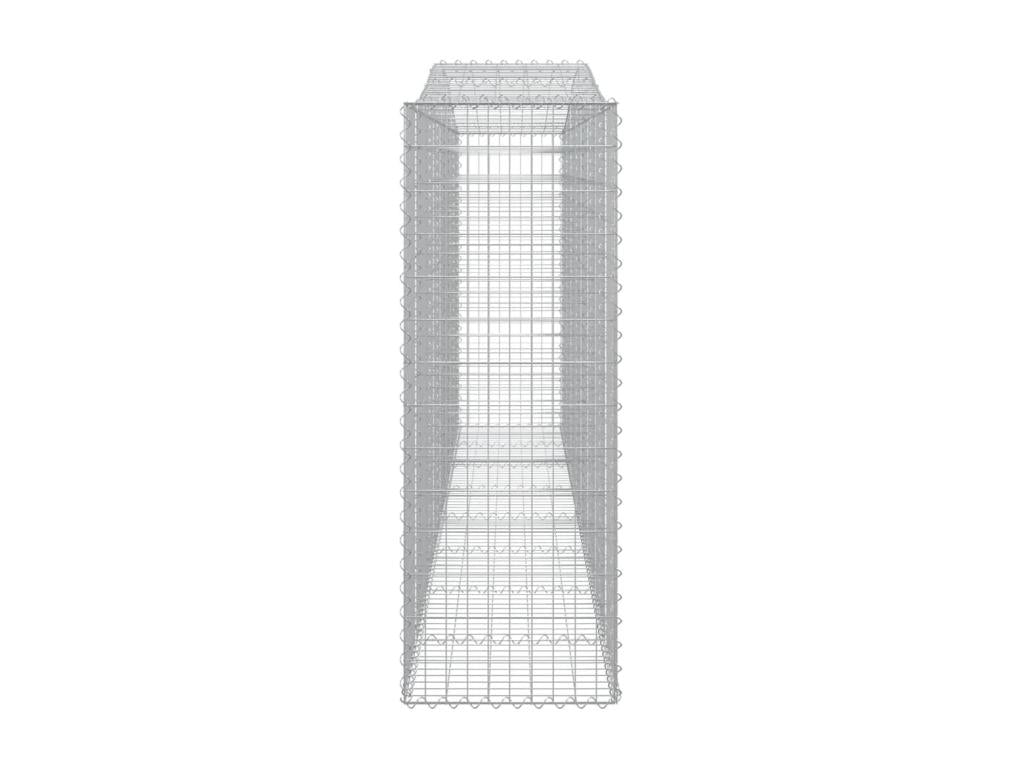 6-piece arched gabion baskets, 400x50x140/160 cm, galvanized iron, 43782QNGL