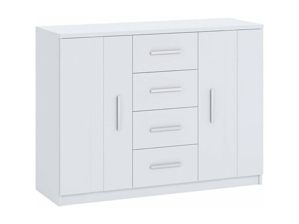 Delimoa 100 White Chest of Drawers with Drawers and Doors, 4 Drawers, 90x120x40cm, 78191HOBB