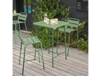 Delimoa 02591HOZJ Green Metal Bar Table and 2 High Chairs