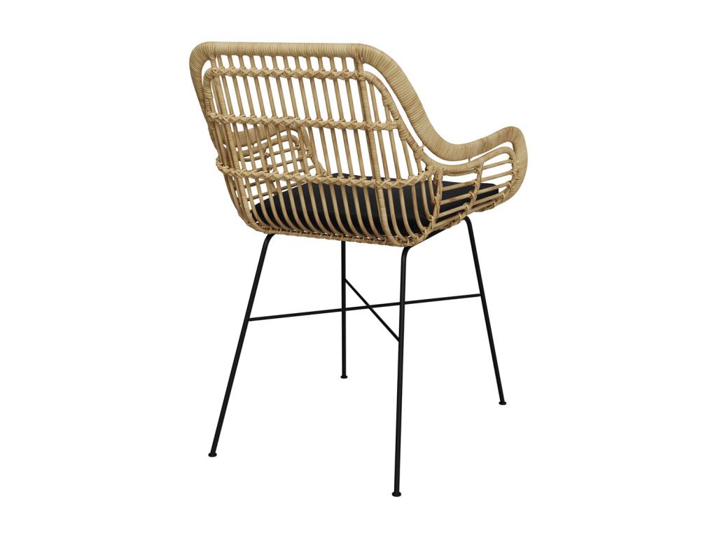 Natural rattan chair with black metal legs - Delimoa 10919SMGJ
