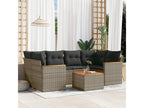 7-piece garden furniture set with cushions, grey wicker resin 94973TWGP
