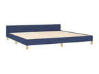 Bed frame without mattress, blue, 200x200 cm, fabric, 29683BXVX