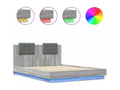 Bed frame, headboard and Delimoa LED lights, gray, 120x200 cm, 65878VEZQ