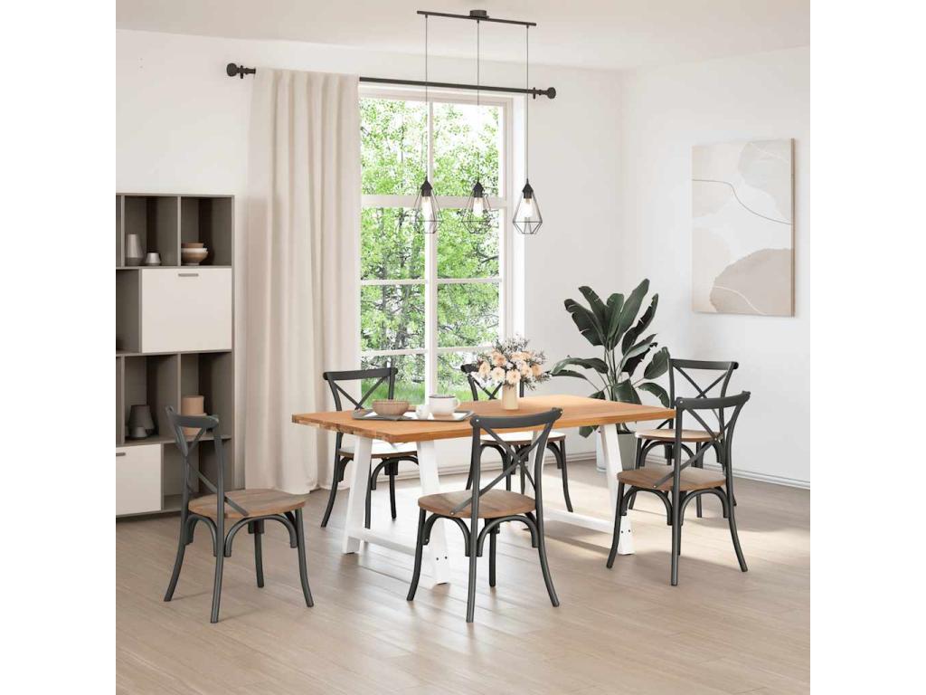 Light brown rectangular solid oak dining table 71010MIVM