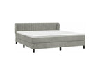 Artanzy bed base and mattress, light grey, 180x200 cm, velvet, 76989DXCP