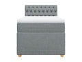 Delimoa bed base and mattress, light grey, 90x190 cm, fabric, 01790TLFS