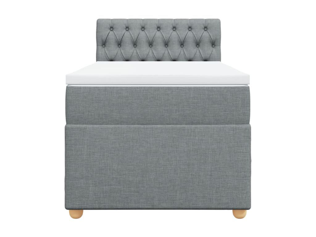 Delimoa bed base and mattress, light grey, 90x190 cm, fabric, 01790TLFS