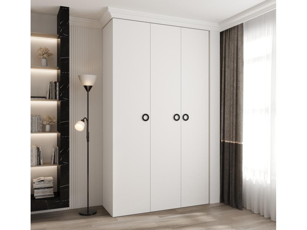 Delimoa 1 245.5/140/50 3-door hinged wardrobe, white/black, 44747VMEP