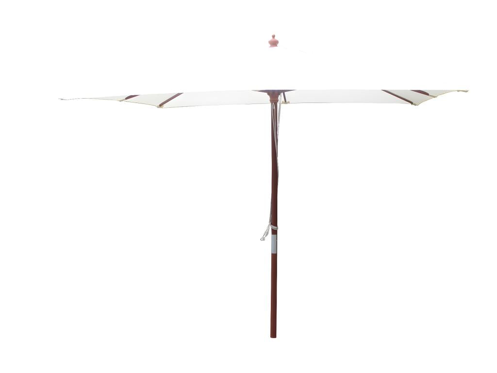 Square wooden parasol 250x250 cm with ecru canvas Artanzy 03496XKWR