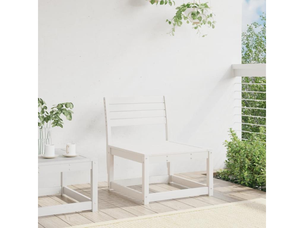 White garden sofa in solid pine wood 92482MAAT