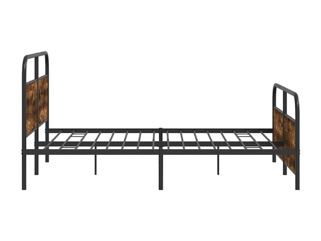 Metal bed frame without mattress, smoked oak, 200x200 cm, 75816TLTI