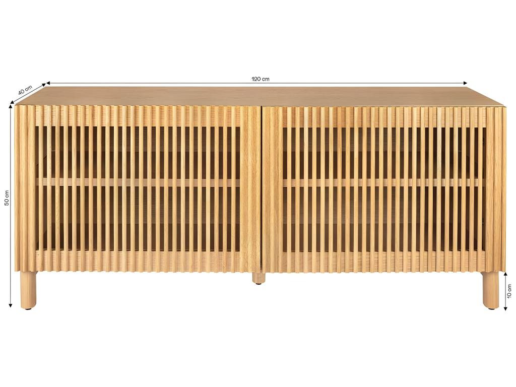 2-door sideboard in wood/ash, 120 cm - Artanzy 07312FTPC