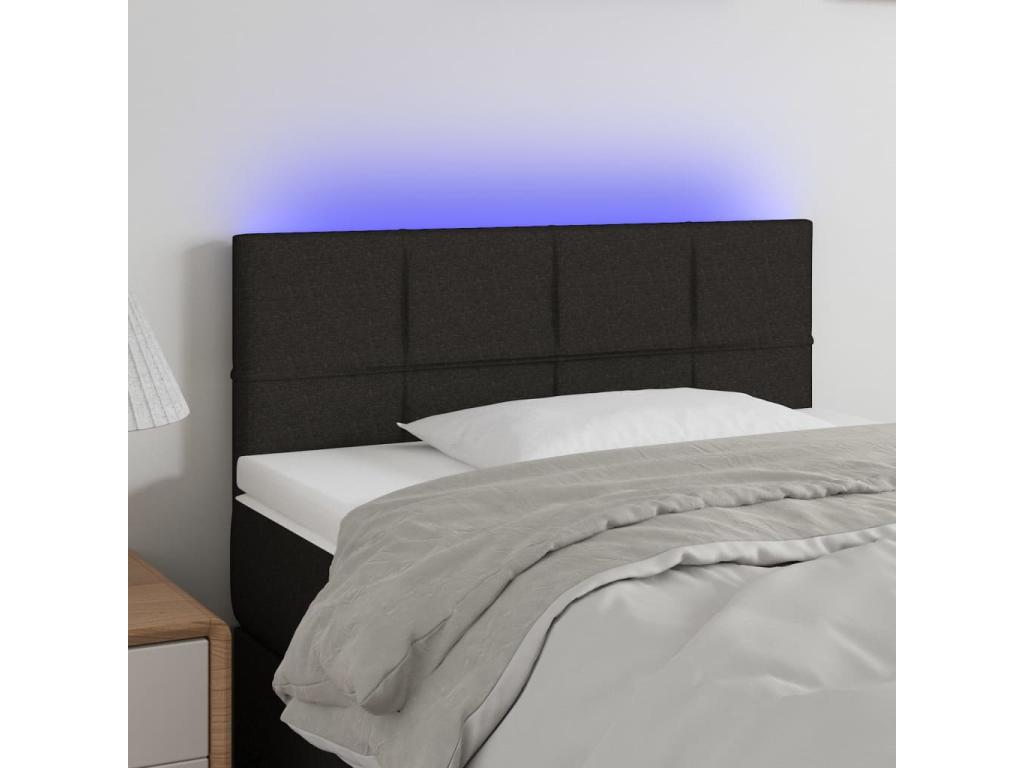 Black LED Headboard 80x5x78/88 cm Fabric 44657GLNE
