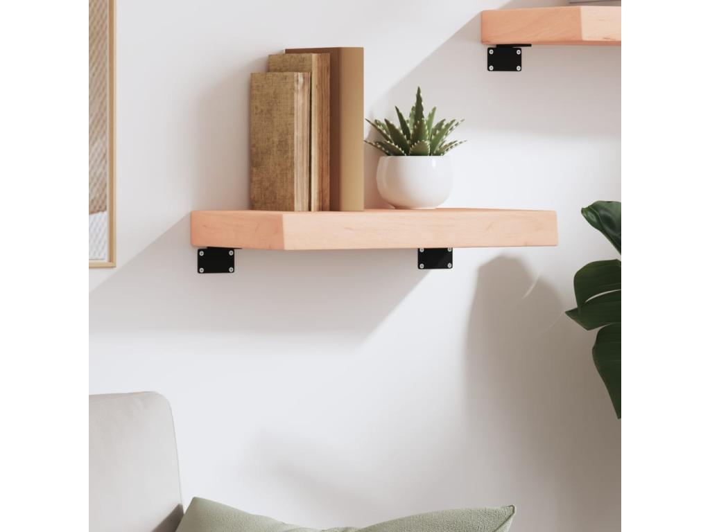 Wall shelf 40x30x2-6 cm untreated solid oak wood 62203UQHF
