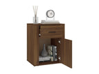 Bedside table, brown oak, 50x36x60 cm, engineered wood, 60986JLQL