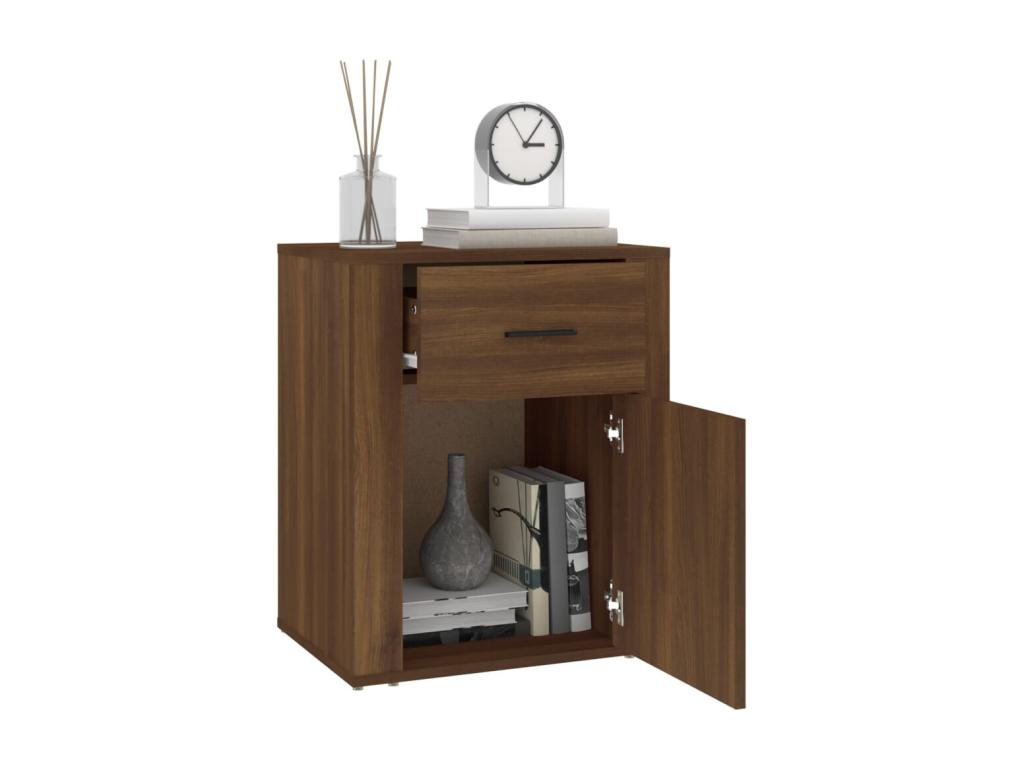 Bedside table, brown oak, 50x36x60 cm, engineered wood, 60986JLQL