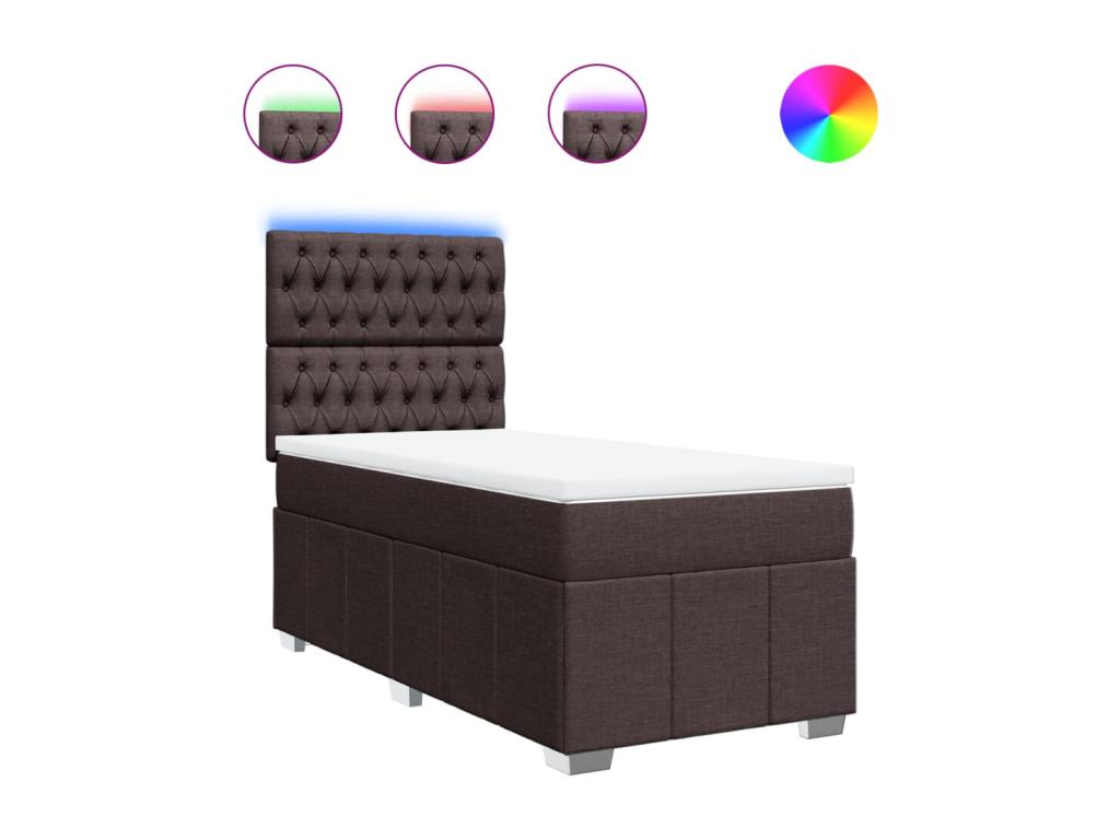 Delimoa bed base with mattress, dark brown, 80x200 cm, 45467NFBI