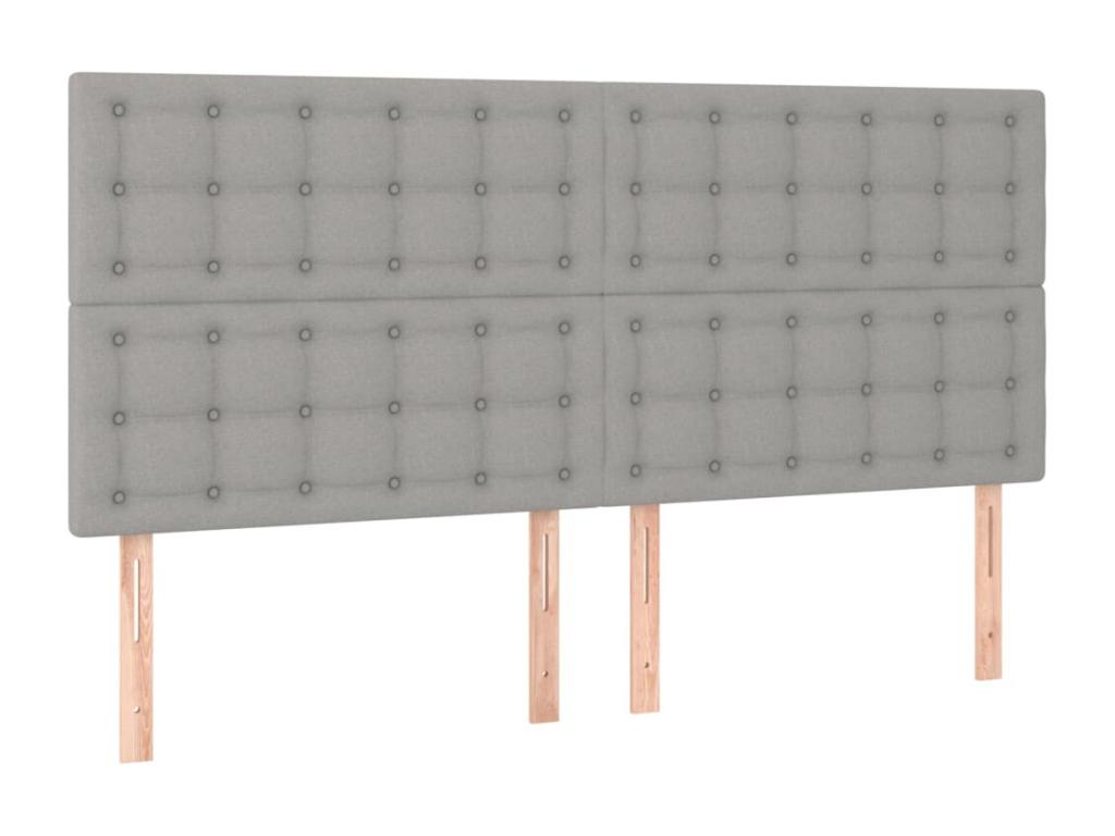 Light Grey LED Headboard 160x5x118/128 cm Fabric 15968FIEJ
