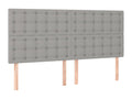 Light Grey LED Headboard 160x5x118/128 cm Fabric 15968FIEJ