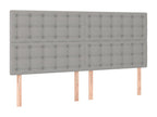 Light Grey LED Headboard 160x5x118/128 cm Fabric 15968FIEJ