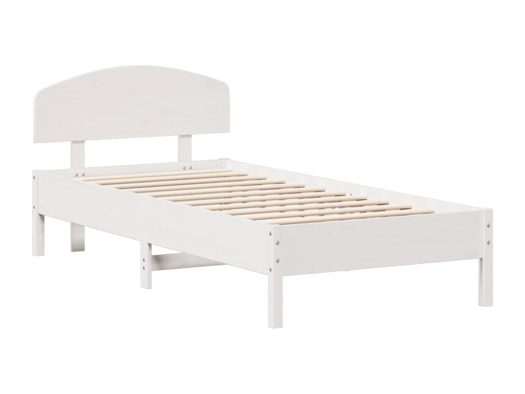 Bed frame without mattress, white, 100x200 cm, solid pine wood, 88395GFFZ