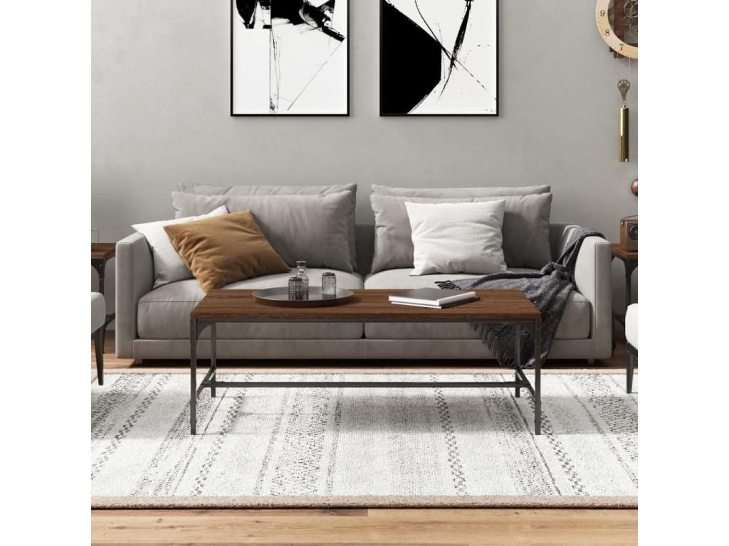 Coffee table, brown oak, 100x50x35 cm, engineered wood, 94939UAQU