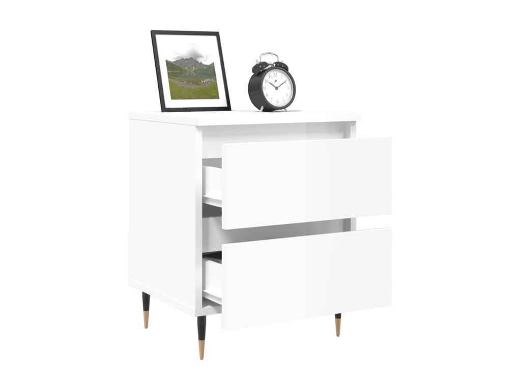 Delimoa Premium - 2-piece bedside tables, glossy white, 40x35x50 cm, 88225UFBF