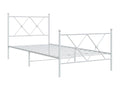 Metal bed frame with headboard and footboard, white, 90x190 cm, 82011UVQB