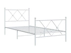 Metal bed frame with headboard and footboard, white, 90x190 cm, 82011UVQB