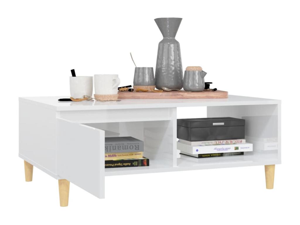 Coffee table, glossy white, 90x60x35 cm, chipboard, 24481OCGK