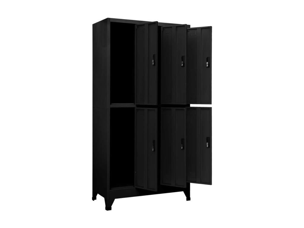 Black Locker Cabinet 90x45x180 cm Steel 42150TORD