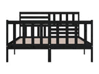 Black solid wood bed frame without mattress 15437IRUB