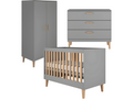 Complete bedroom set including a 60x120cm cot, chest of drawers and wardrobe by Delimoa - Grey 43693YGXK
