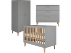 Complete bedroom set including a 60x120cm cot, chest of drawers and wardrobe by Delimoa - Grey 43693YGXK
