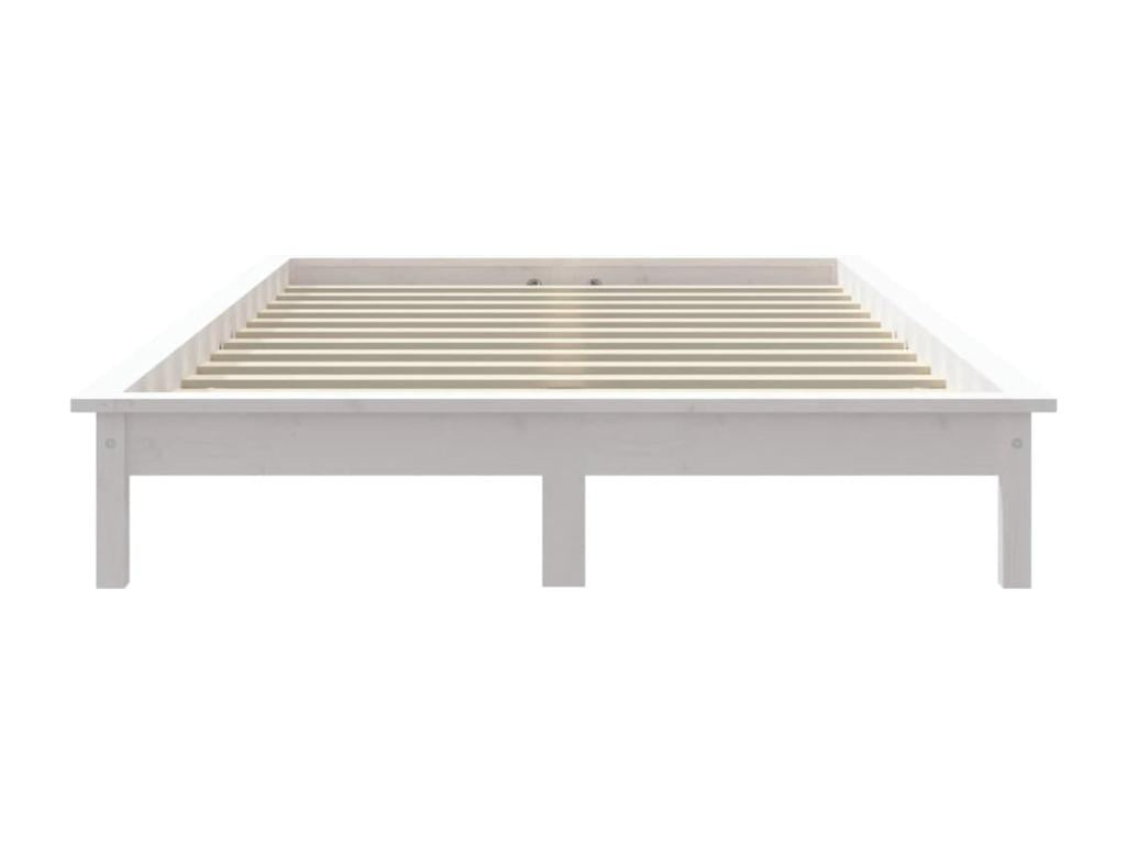 Bed frame without mattress, white, 140x190 cm, solid pine wood, 83932NIAE