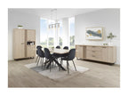 8-person dining table from the Delimoa collection, light oak finish - Metal legs. 68064QTJE