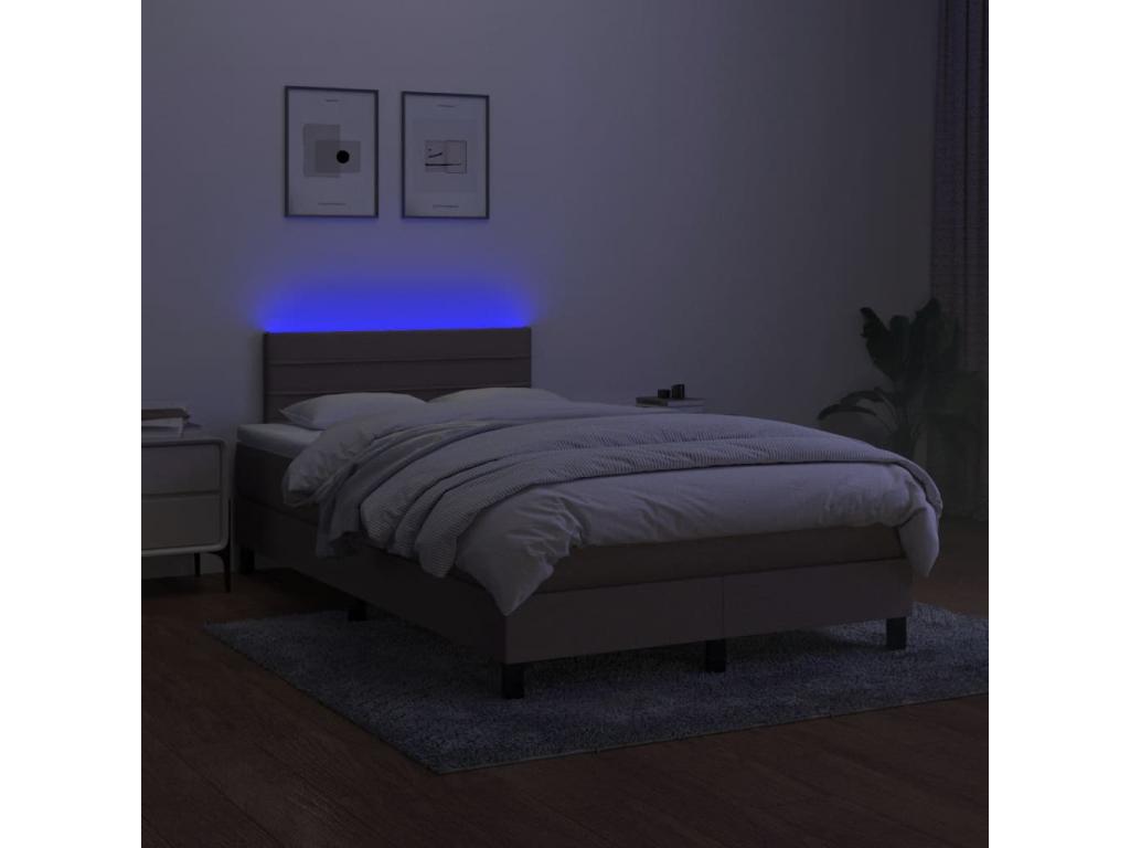 Delimoa bed base with mattress and LED lighting, 120x190 cm, fabric, 17426YSQV